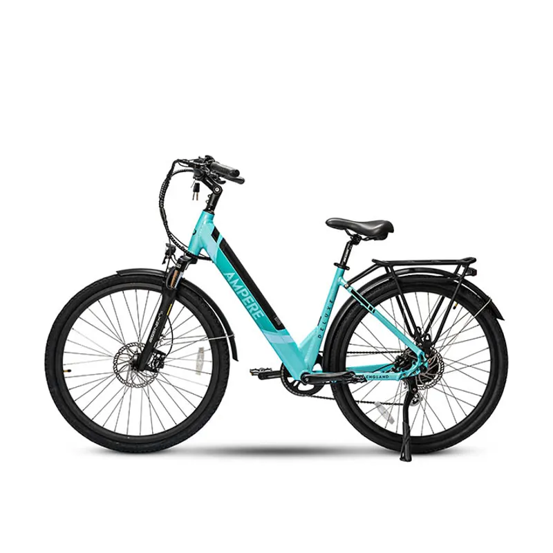 Ampere Deluxe Step Through 700c Wheel Electric Bike Blue-1